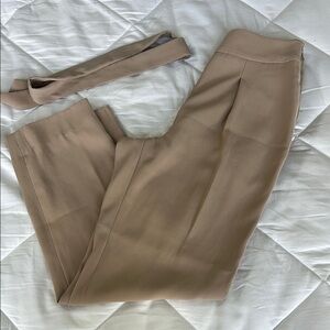 ANTONIO MELANI Tan Paperbag Trousers with Tie Belt